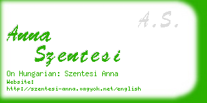 anna szentesi business card